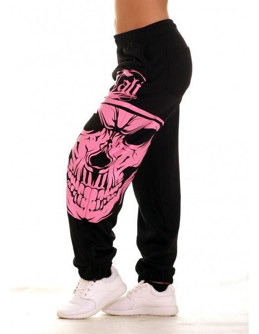 Cali Skull Ladies Sweatpants Pink by BSAT