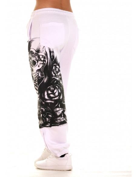 Praying Skull Ladies Sweatpants White by BSAT