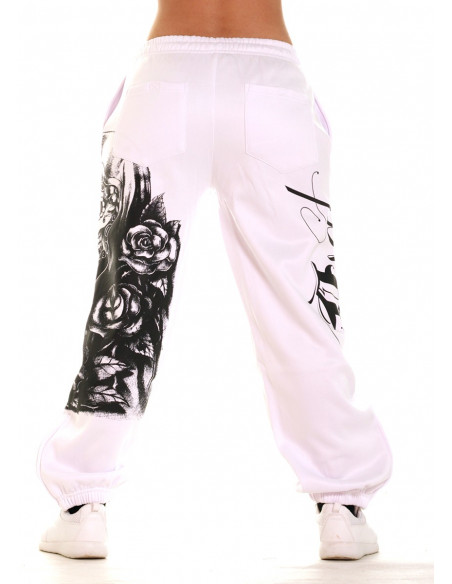 Praying Skull Ladies Sweatpants White by BSAT