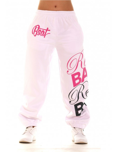 RebelBabe White Sweatpants Rosa/Grå by BSAT