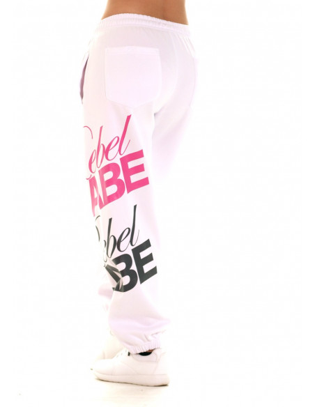 RebelBabe White Sweatpants Rosa/Grå by BSAT