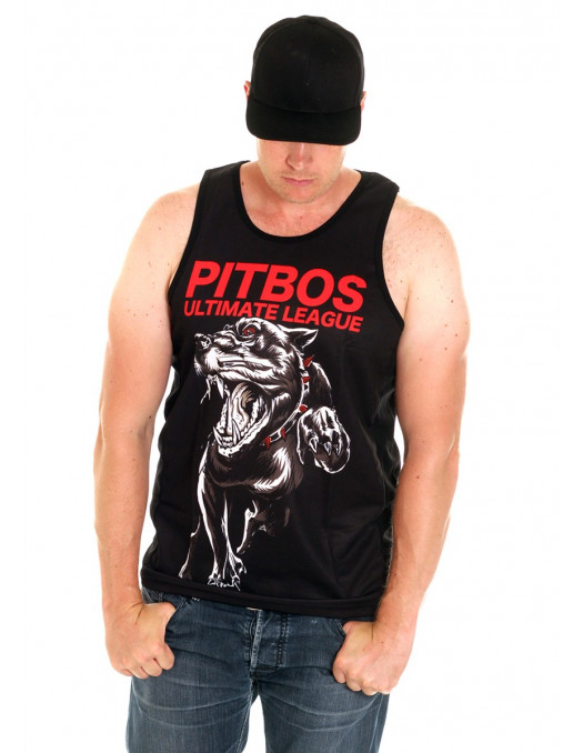 Pitbos Aggressive White n Red Tank