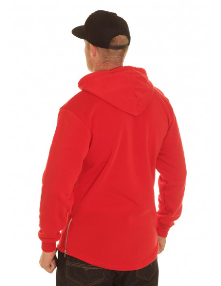 Access Side Zipper Hoodie Red