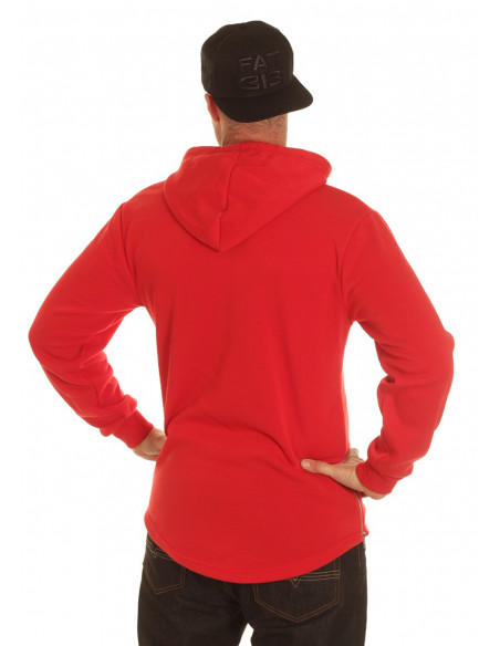 Access Side Zipper Hoodie Red