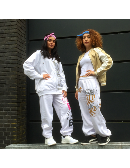 RebelBabe White Sweatpants Rosa/Grå by BSAT