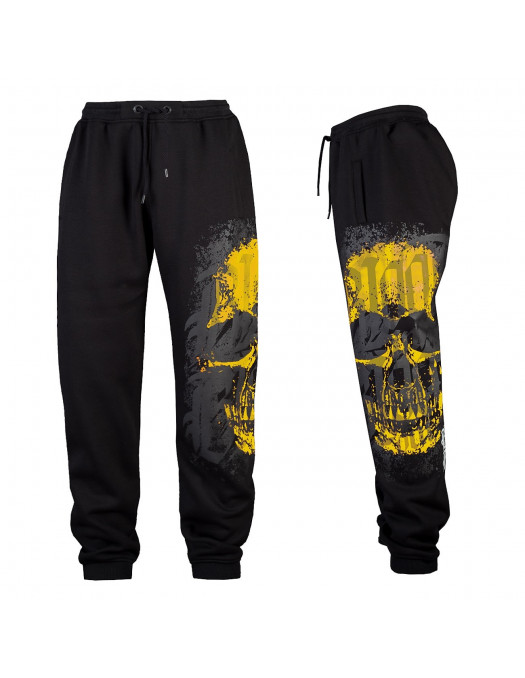 Skull Sweatpants BlackNYellow by Blood In Blood Out