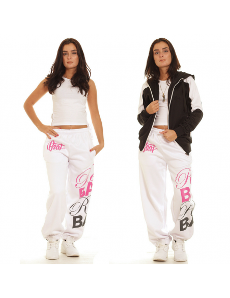 RebelBabe White Sweatpants Rosa/Grå by BSAT