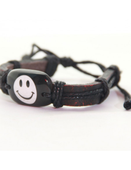 Bracelet - Smiley musta