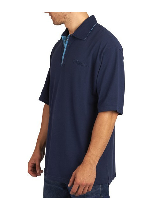 Townz Polo Shirt Plaid Marinblå