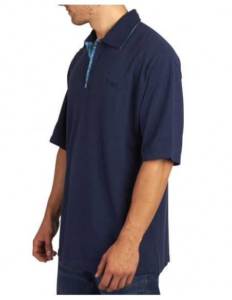 Townz Polo Shirt Plaid Marinblå