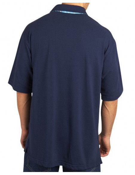 Townz Polo Shirt Plaid Marinblå