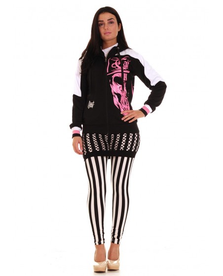 Cali Skull Panther Hoodie Pink by BSAT
