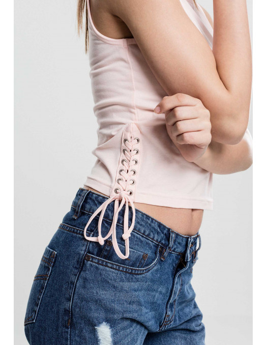 Sporty Lace Up Cropped Top Rose