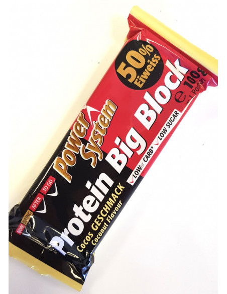 Big Block Protein Bar Cocos 100g, 50gr. protein Rebel Protein Bar