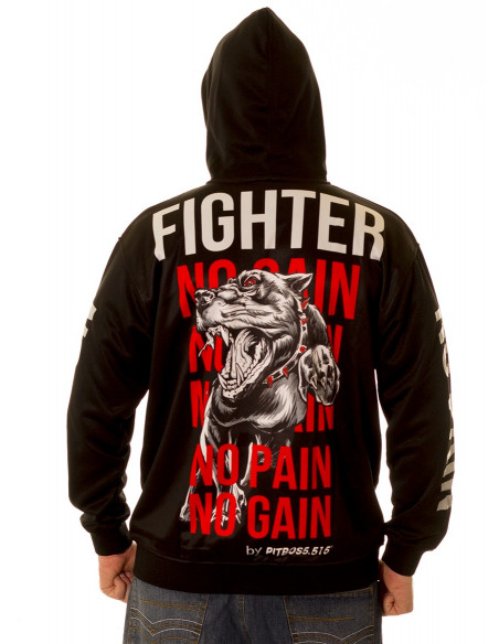 Fighter No Pain No Gain ZipHoodie by Pitbos