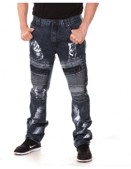 Access Denim Biker Jeans Dark Paint
