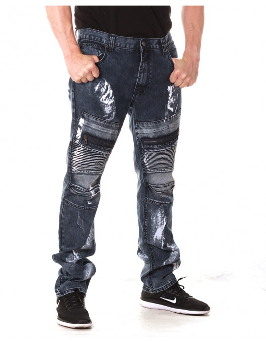 Access Denim Biker Jeans Dark Paint