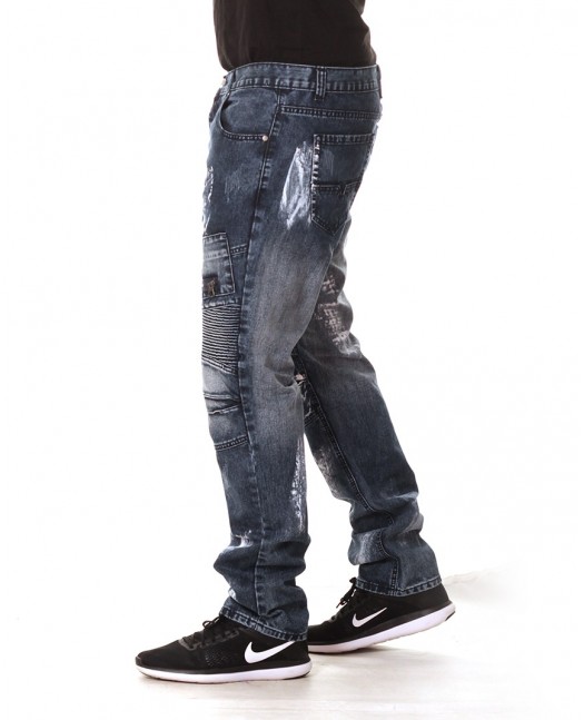 Access Denim Biker Jeans Dark Paint