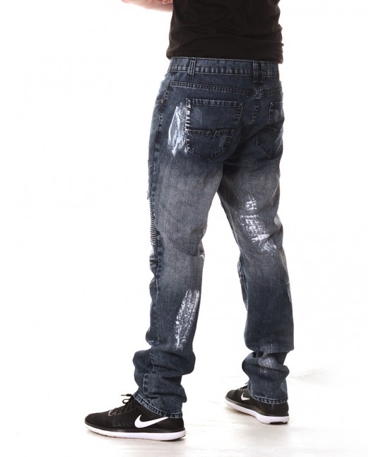 Access Denim Biker Jeans Dark Paint