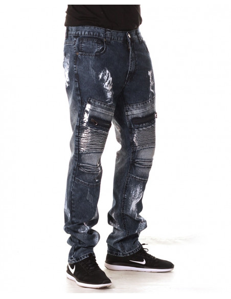 Access Denim Biker Jeans Dark Paint