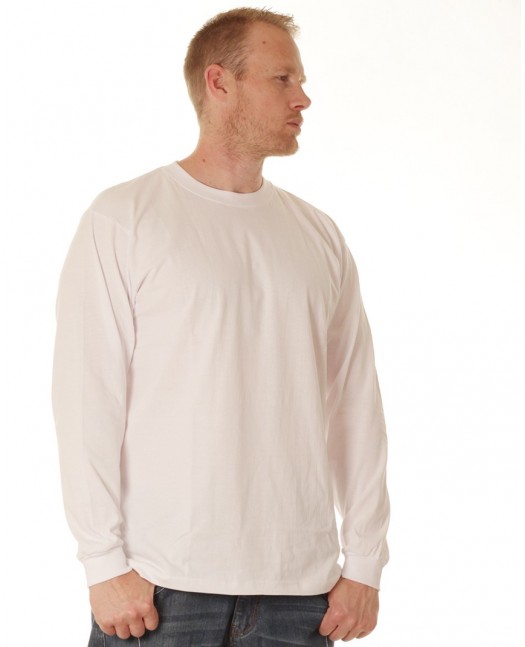 LS Crew Neck Tee White