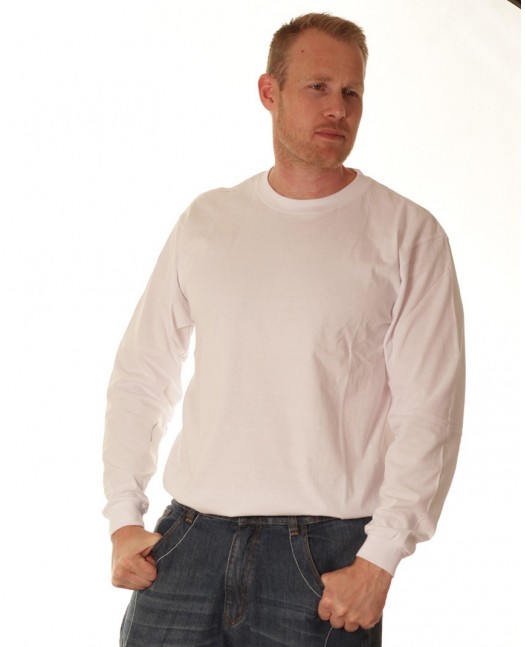 LS Crew Neck Tee White