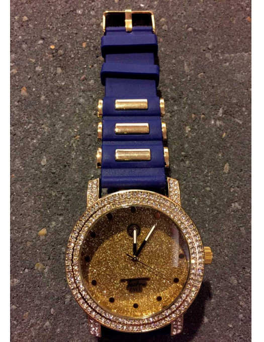 Rubber Band Watch GoldNBlue