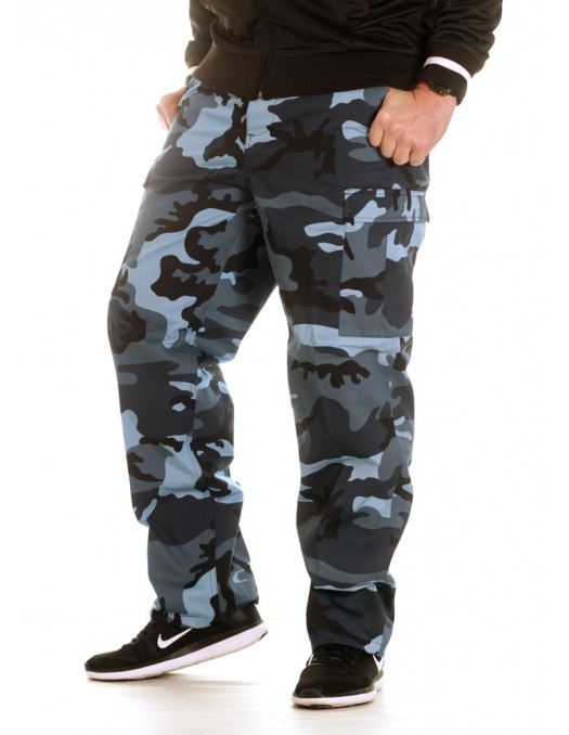 TechWear Camo Cargo Pants Blue