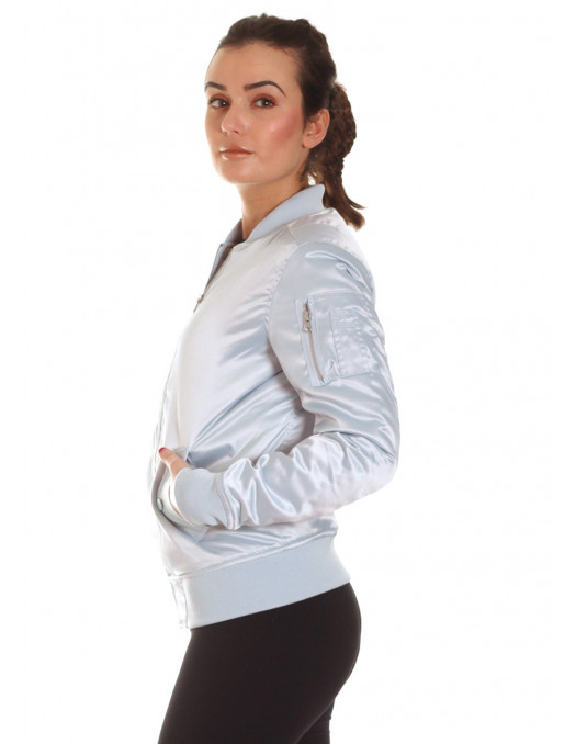 Urban Satin Bomber Jacket BabyBlue