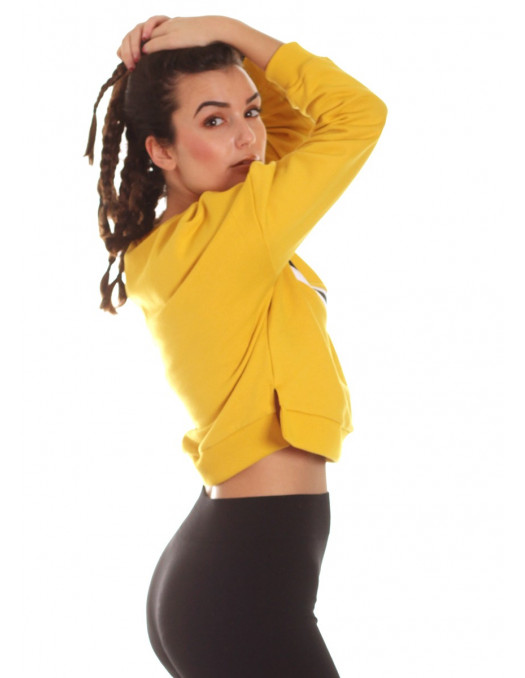 Inset Striped Crew Top Honey