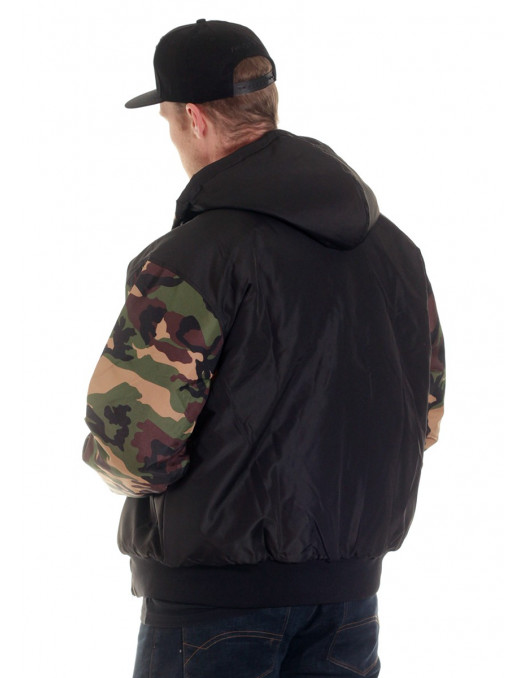 BSAT Winter Jacket BlackNCamo Woodland