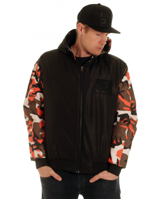 BSAT Winter Jacket BlackNCamo Orange