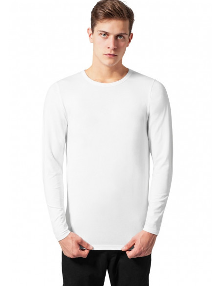 Fitted Stretch L/S Tee White