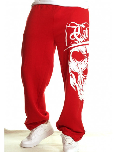 Cali Skull Sweatpants RedNWhite by BSAT