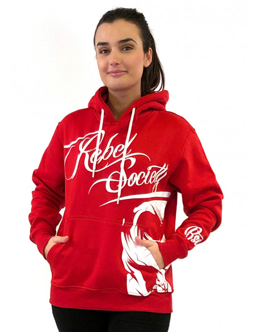 Rebel Society Skull Hoodie Red by BSAT Rebel Society Skull Hoodie Red by BSAT