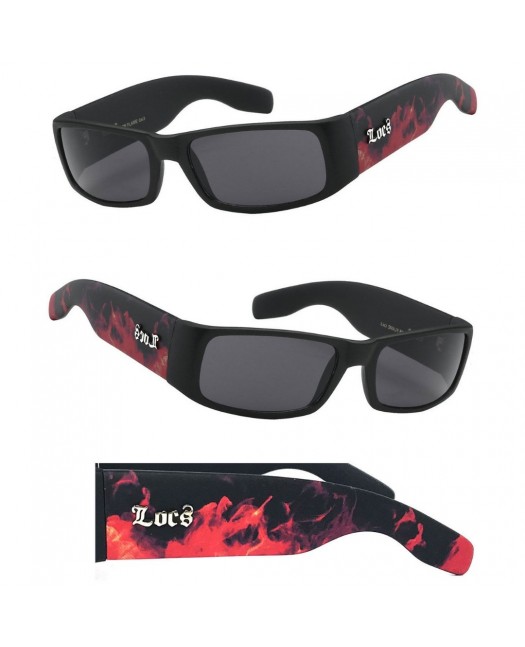 LOCS Black Sunglasses Flame Vol2