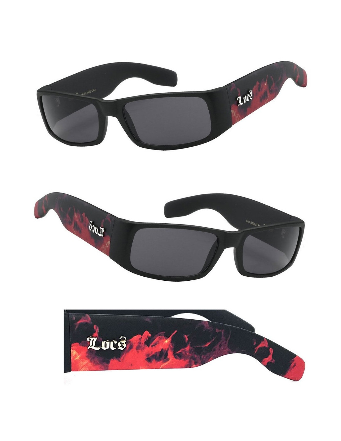 LOCS Black Sunglasses Flame Vol2