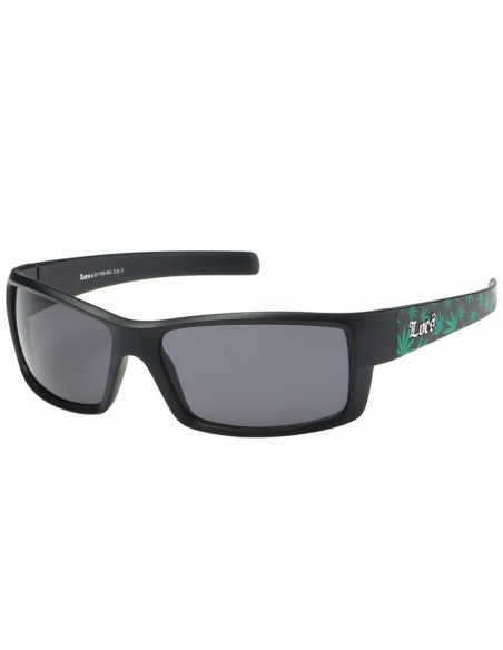 LOCS Sunglasses Black Green Weed vol2