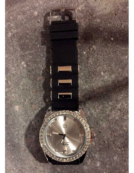 Rubber Band Watch BlackNSilver