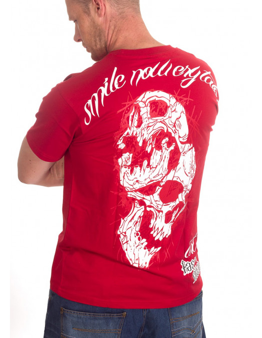 Smile Now T-Shirt Red/White/Red by BSAT