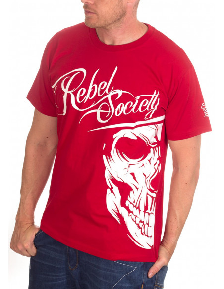 BSAT Rebel Society Skull T-Shirt Red