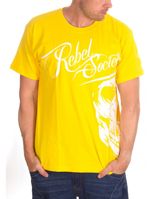 BSAT Rebel Society Skull T-Shirt Yellow