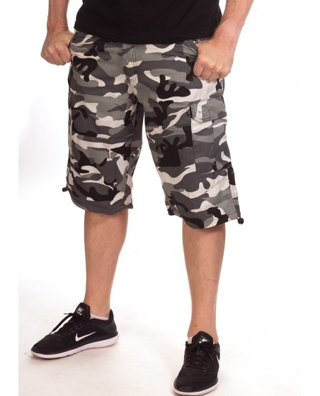 BSAT Camo Baggy Fit Cargo Shorts Urban Ice