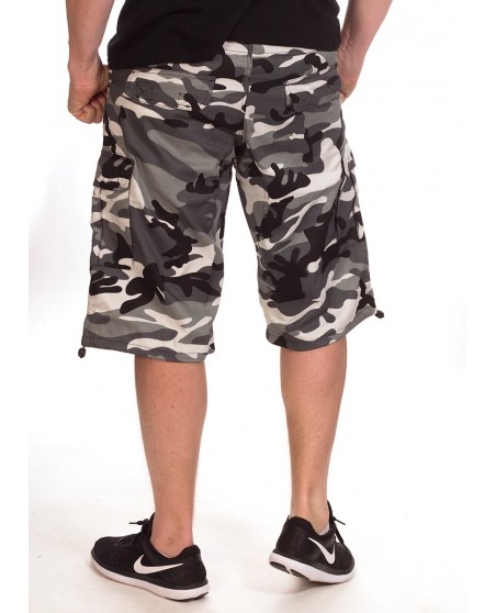 BSAT Camo Baggy Fit Cargo Shorts Urban Ice