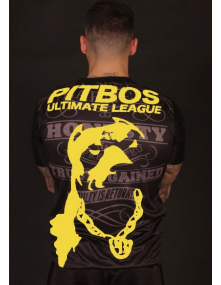 Pitbos Ultimate League Tee BlackNYellow CustomFit