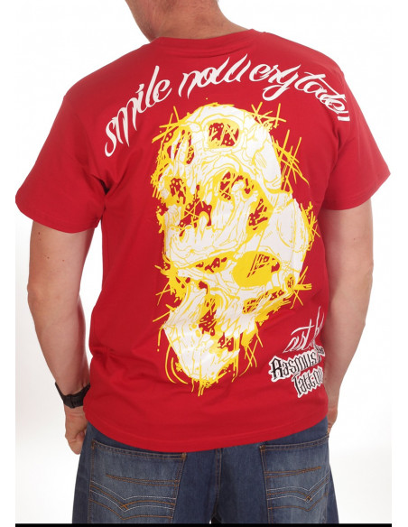 Smile Now T-Shirt Red/White/Yellow by BSAT