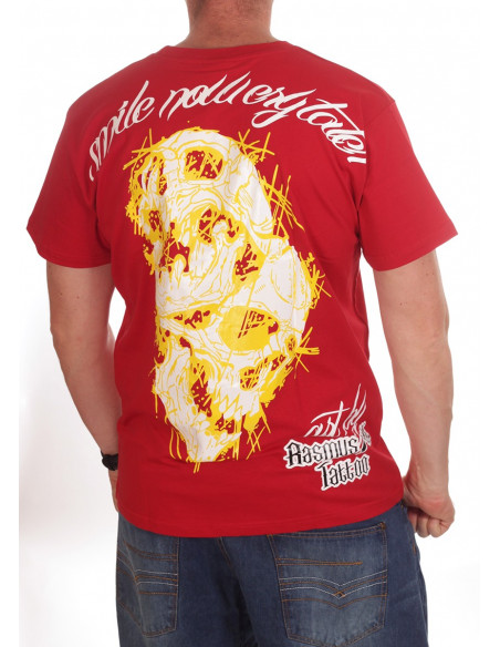 Smile Now T-Shirt Red/White/Yellow by BSAT