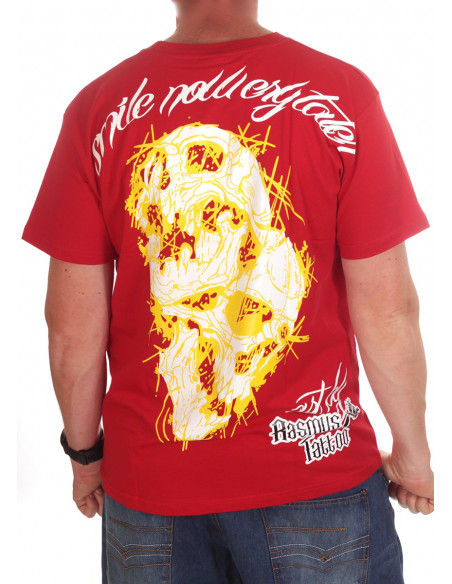 Smile Now T-Shirt Red/White/Yellow by BSAT