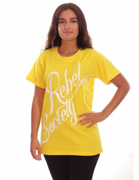 Rebel Society T-Shirt YellowNWhite by BSAT