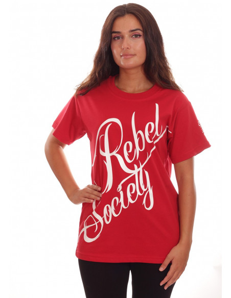 Rebel Society T-Shirt RedNWhite by BSAT
